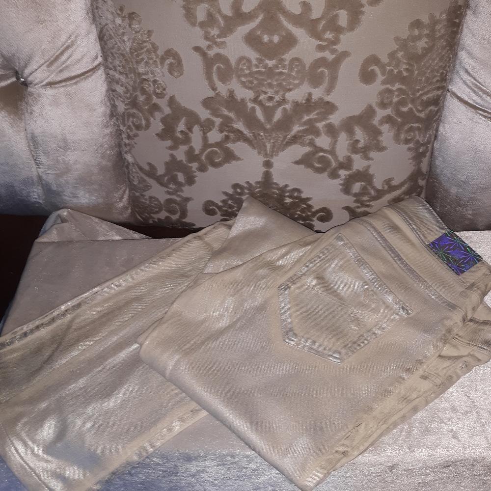 Emporio Armani cream metallic Jean's 31